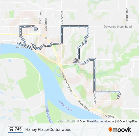 745 Bus Line Map