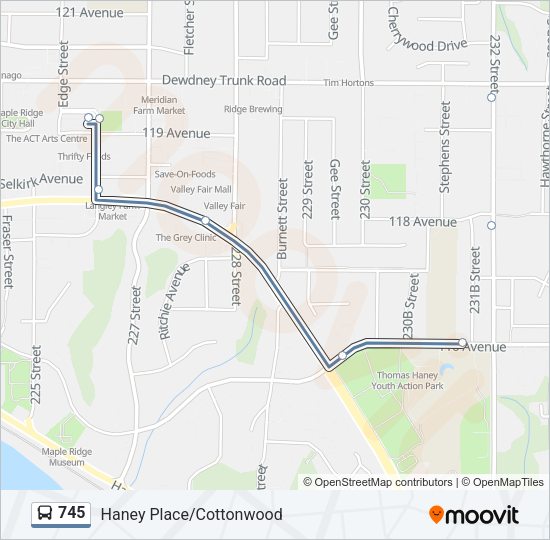 745 Bus Line Map