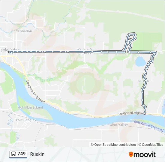 749 Bus Line Map