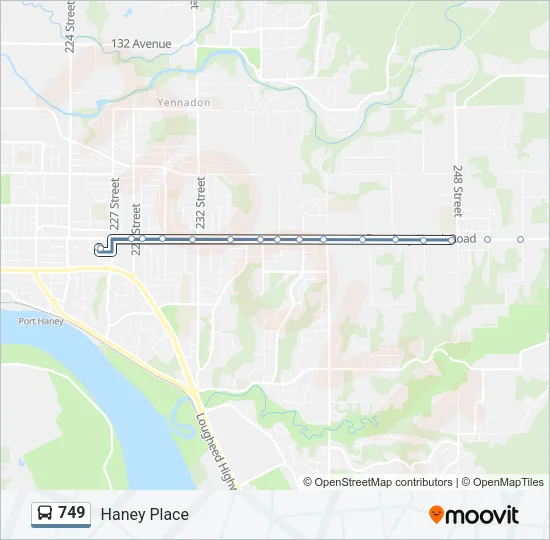 749 Bus Line Map