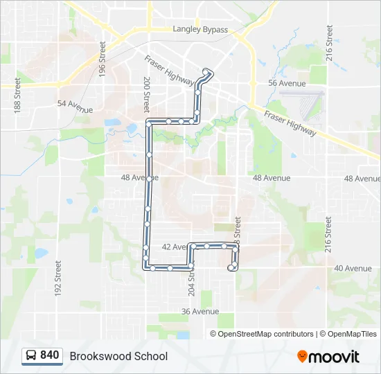 840 Bus Line Map