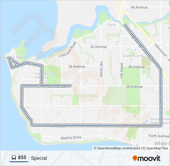 855 Bus Line Map