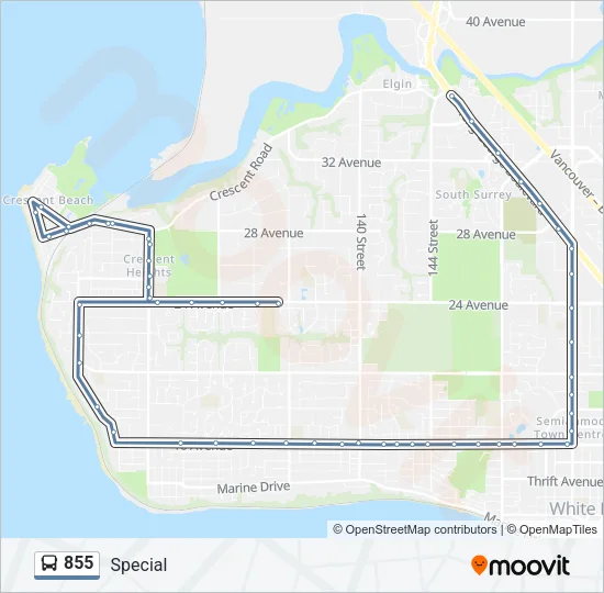 855 Bus Line Map