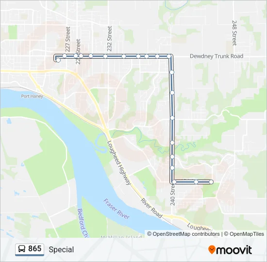 865 Bus Line Map