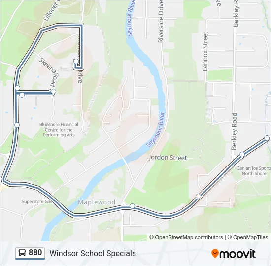 880 Bus Line Map