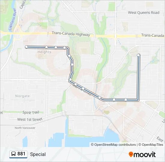881 Bus Line Map