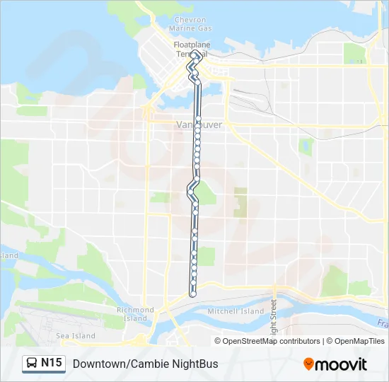 N15 Bus Line Map