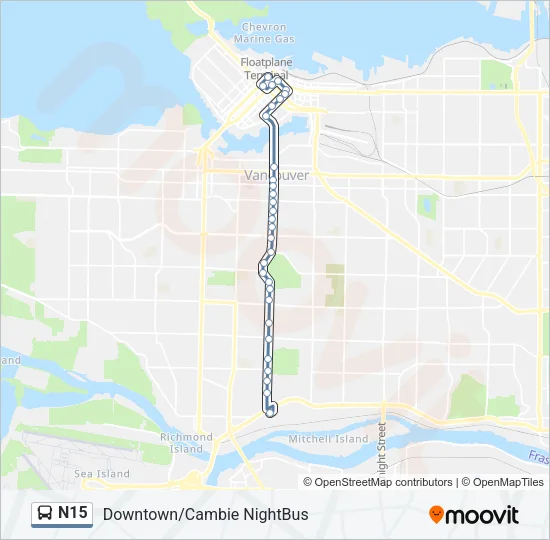 N15 Bus Line Map