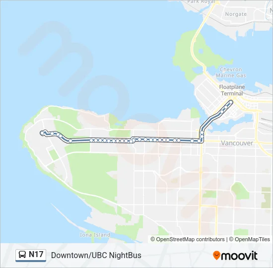 N17 Bus Line Map