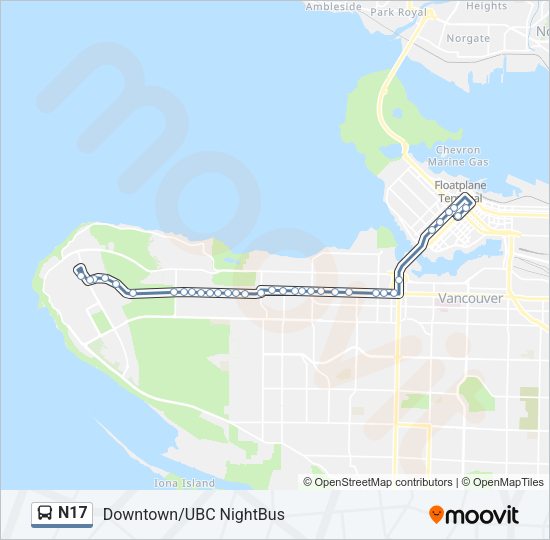 N17 Bus Line Map