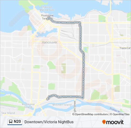 N20 Bus Line Map