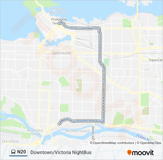 N20 Bus Line Map