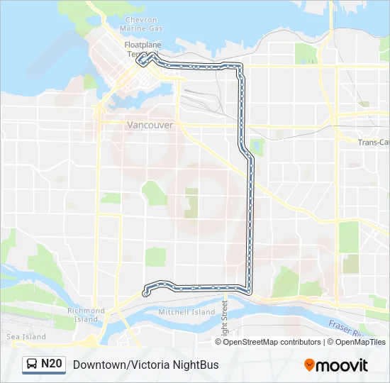 N20 Bus Line Map