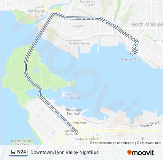 N24 Bus Line Map