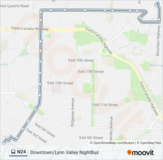 N24 Bus Line Map
