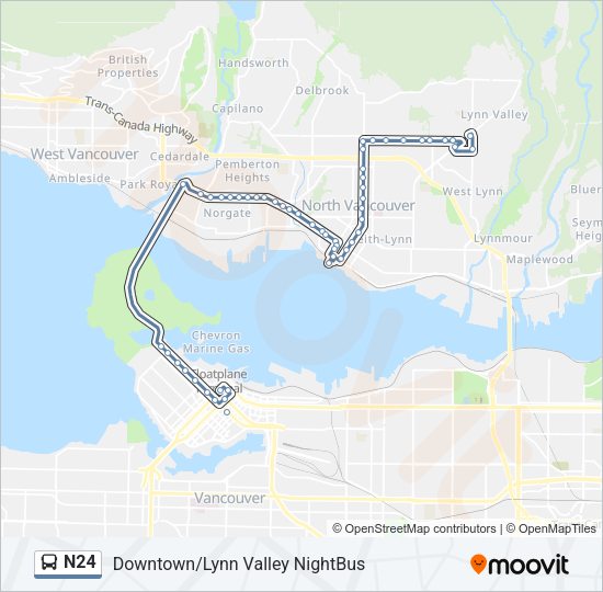 N24 Bus Line Map