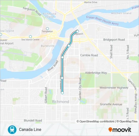 CANADA LINE SkyTrain Line Map