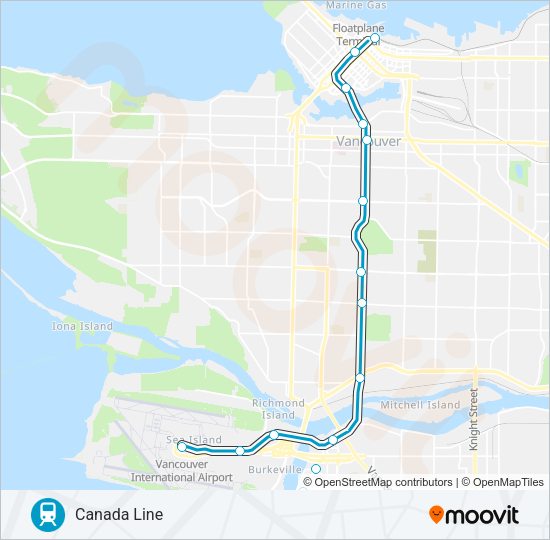 CANADA LINE SkyTrain Line Map