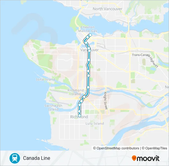 CANADA LINE SkyTrain Line Map