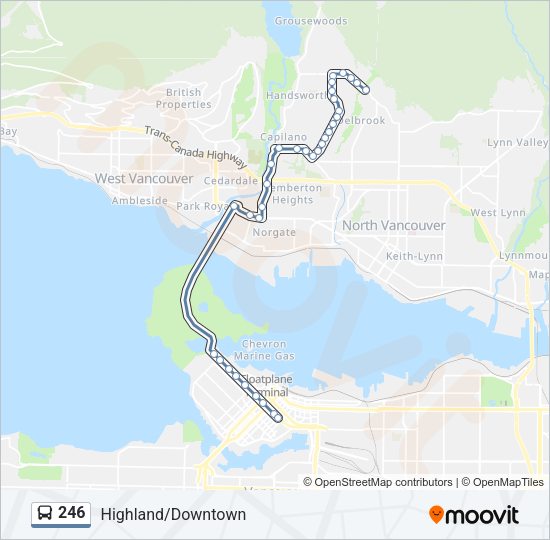 246 bus Line Map