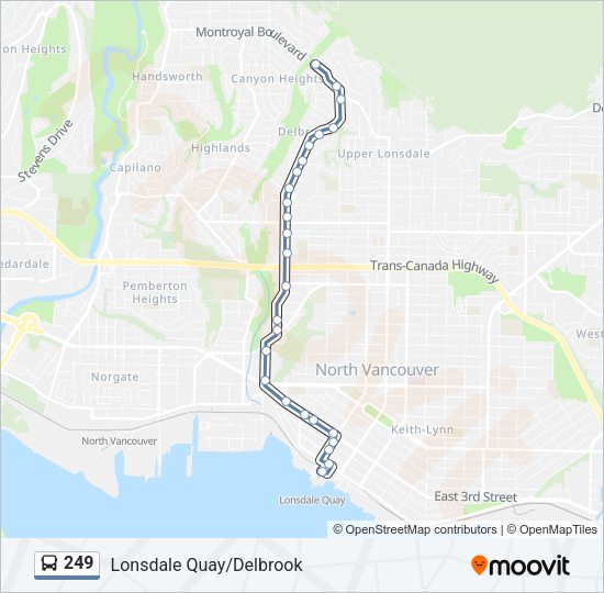 249 Bus Line Map