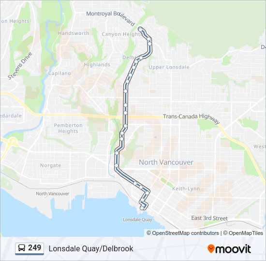249 Bus Line Map