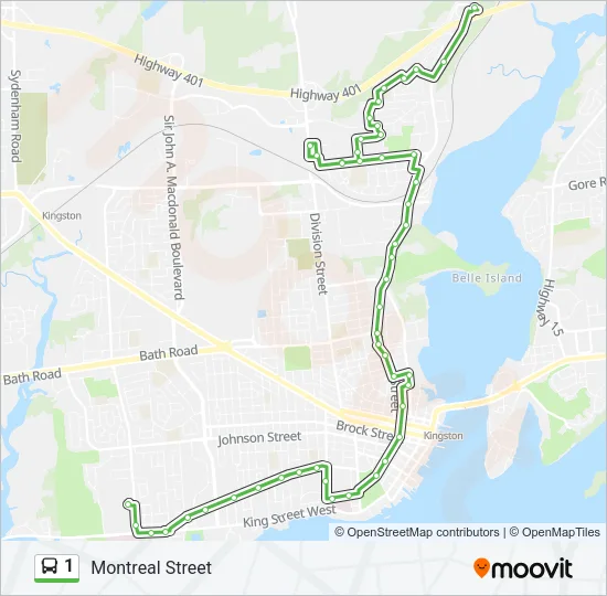 1 Bus Line Map