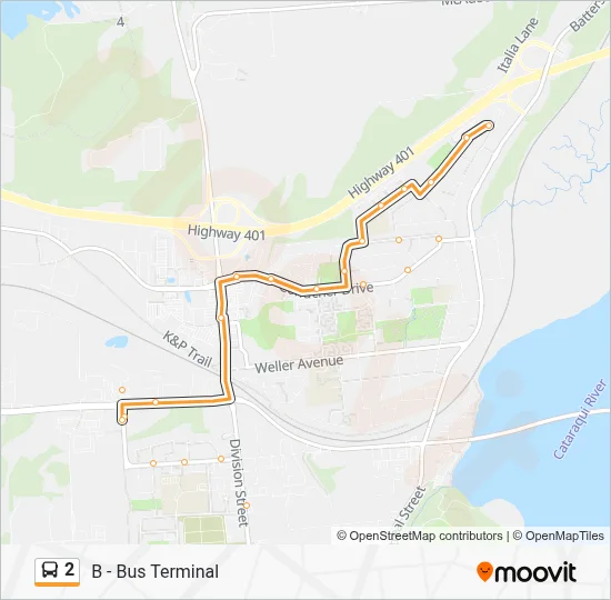 2 Route: Schedules, Stops & Maps - B - Bus Terminal (Updated)