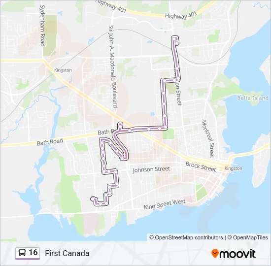 16 Bus Line Map