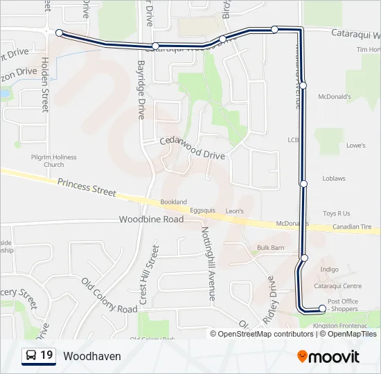 19 Bus Line Map