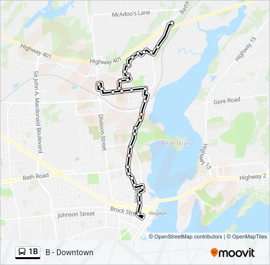 1B Bus Line Map