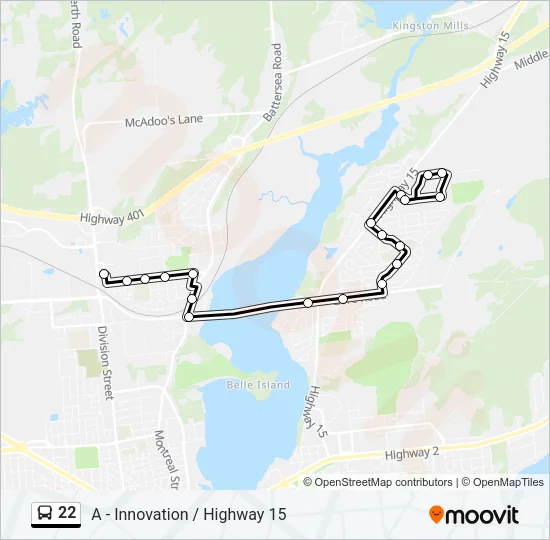 22 Bus Line Map