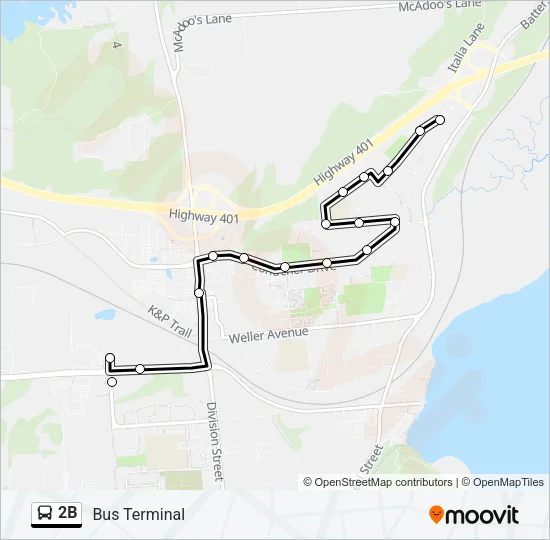 2B Bus Line Map