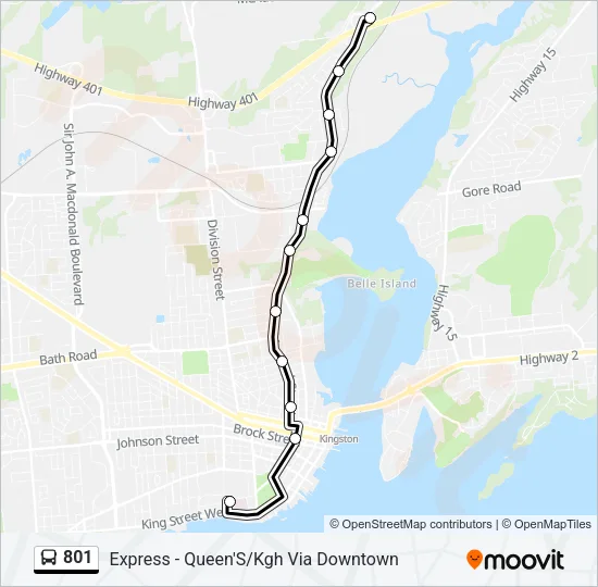801 Bus Line Map