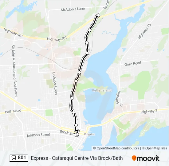 801 Bus Line Map