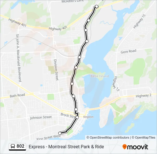 802 Bus Line Map