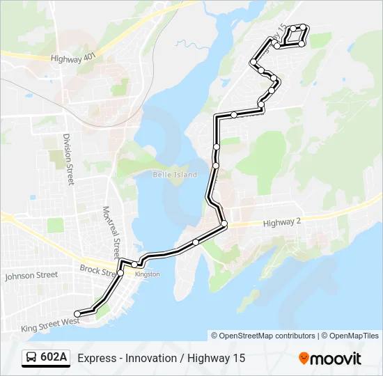 602A Bus Line Map
