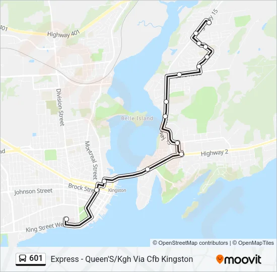 601 Bus Line Map