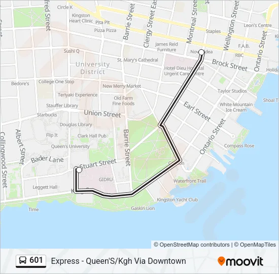 601 Bus Line Map