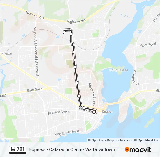 701 Bus Line Map