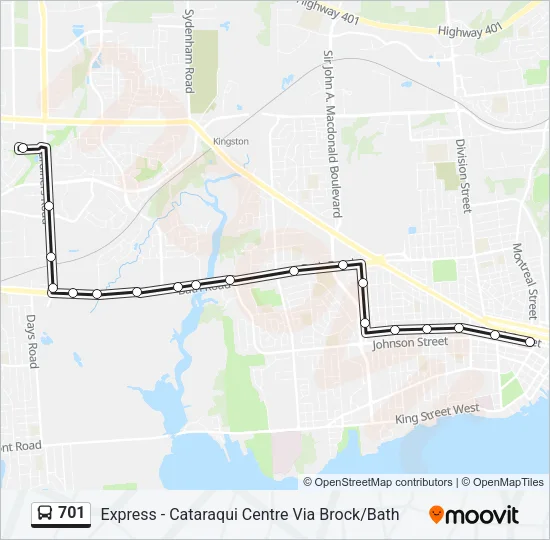 701 Bus Line Map