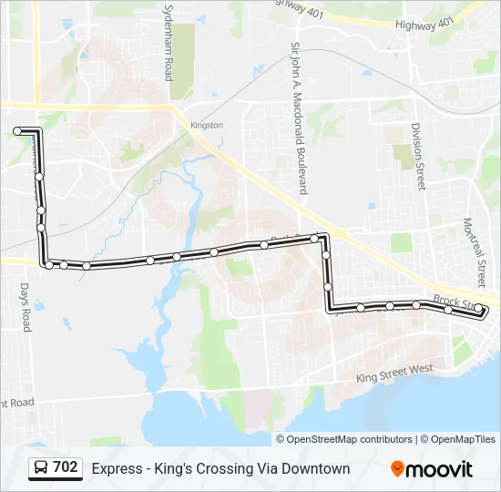 702 Bus Line Map