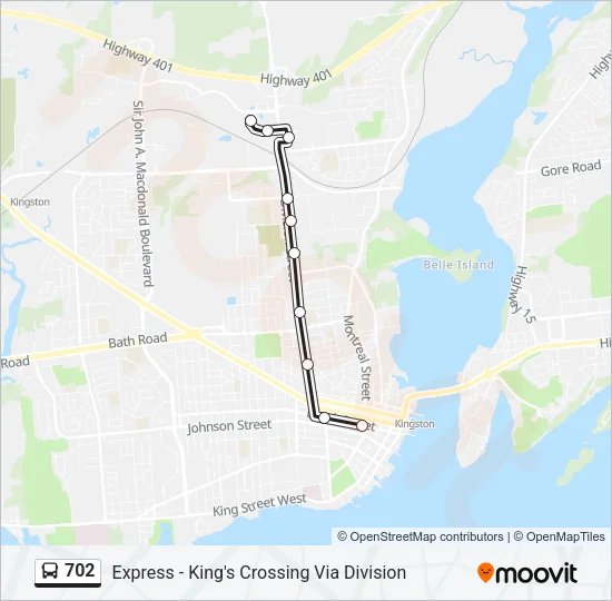702 Bus Line Map