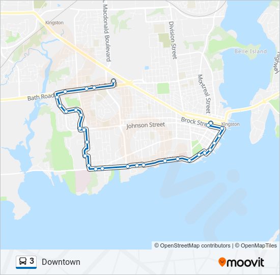 Plan de la ligne 3 de bus