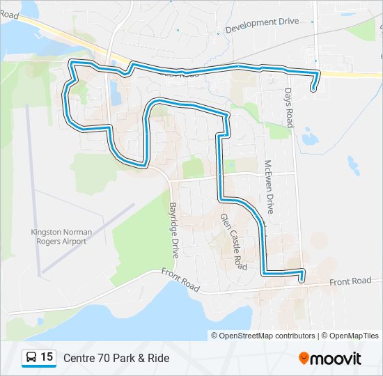 Plan de la ligne 15 de bus