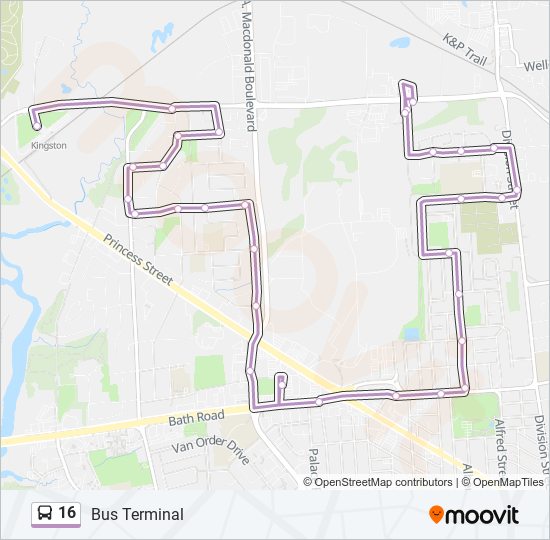 16 bus Line Map