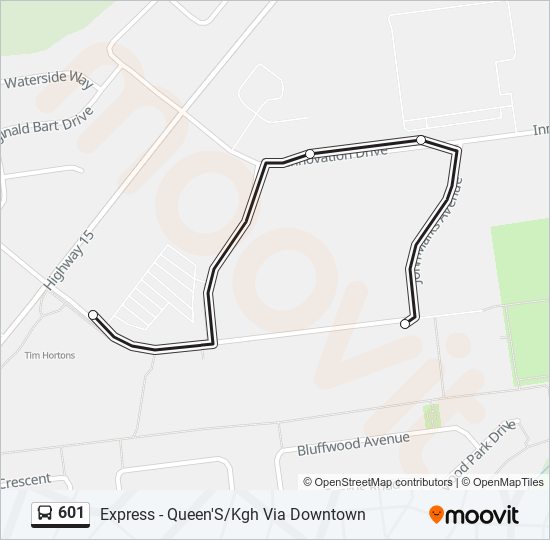 601 bus Line Map