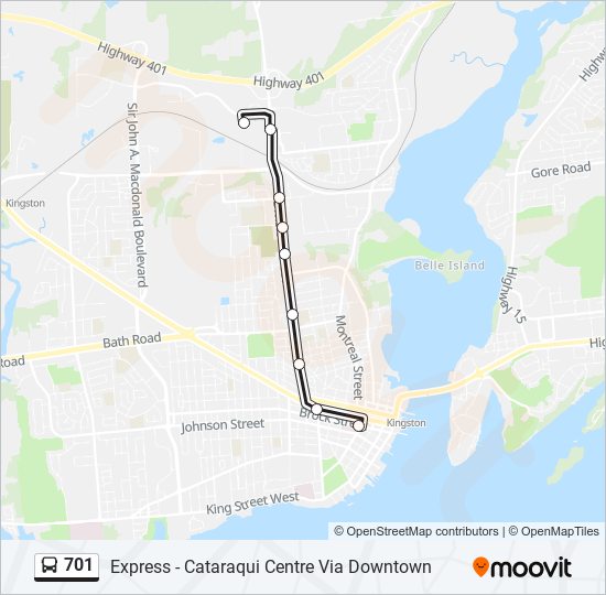 701 bus Line Map