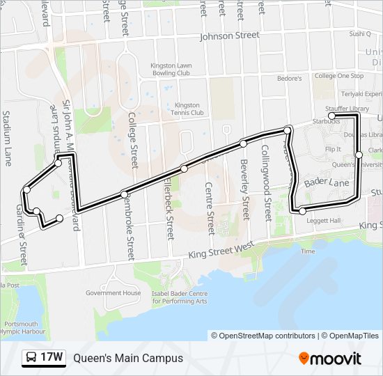 17W Bus Line Map