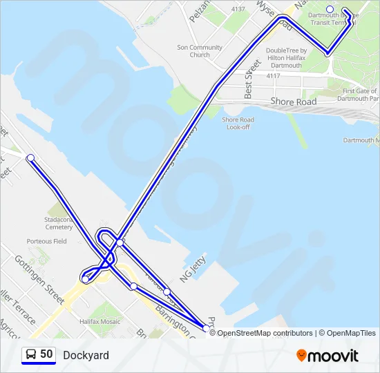 50 Bus Line Map